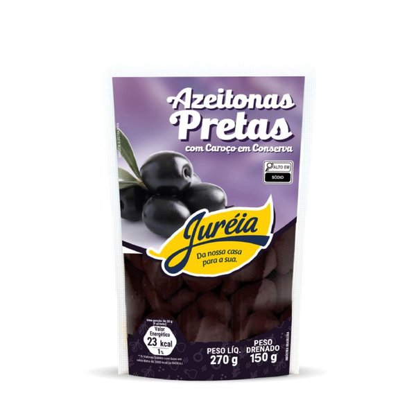 01 azeitona preta com caroco em conserva em sache 150 g